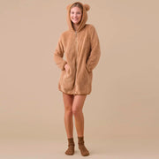 FE2572 - Vestaglia bambino\a con orecchie 3D e zip frontale