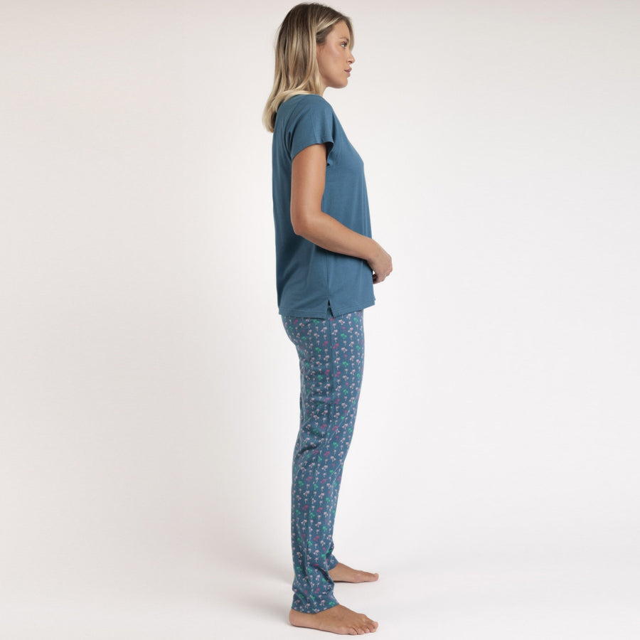 Pigiama donna manica corta con pantalone lungo - 63064-0