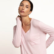 64642-0 - Pigiama pantalone viscosa a righe e maglia in modale