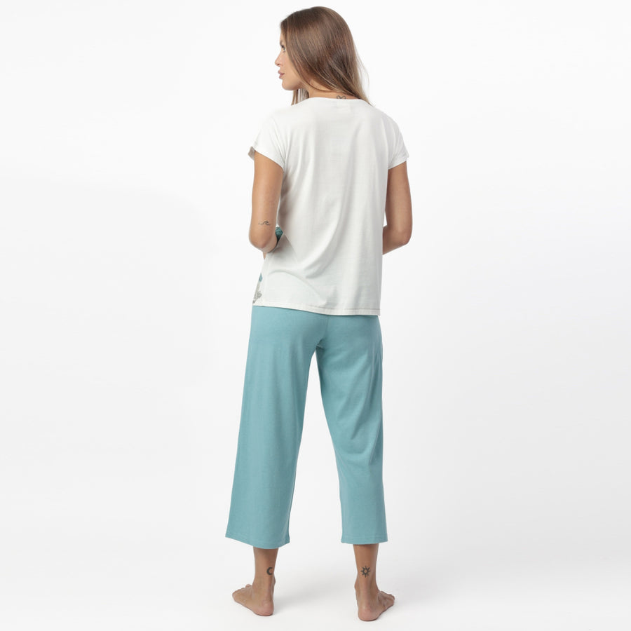 Pigiama mezza manica con pantalone pinocchiettpo - 64054-0