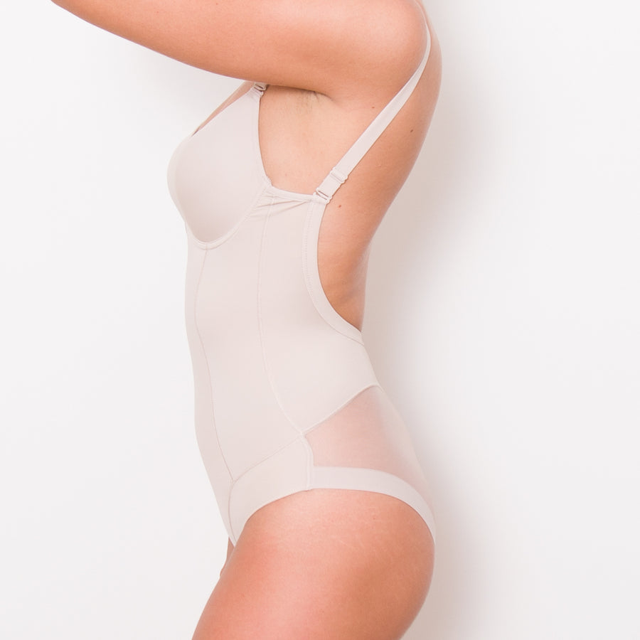 Body modellatore in coppa C con retro taglio laser - Body Giorgia