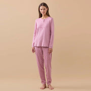 FA9187 - Pigiama donna caldo cotone good morning con polsini