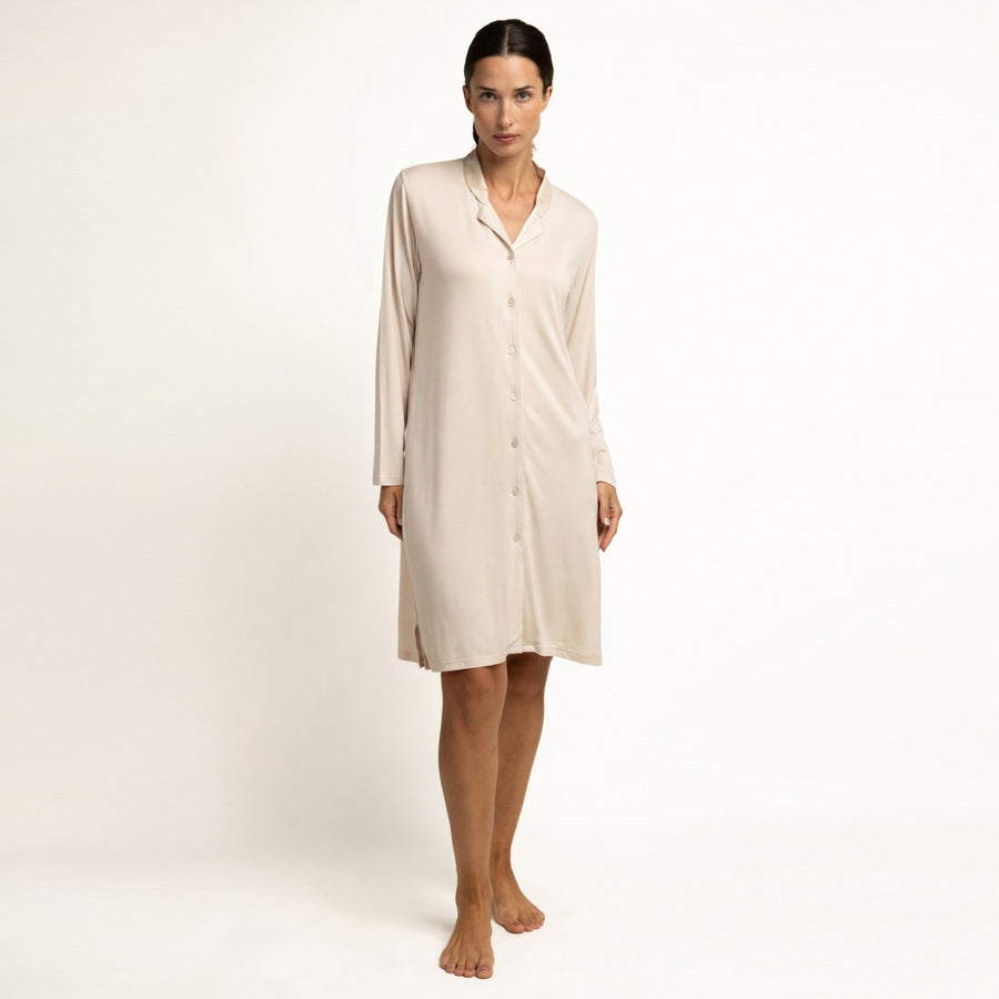 61561-0 - Camicia aperta avanti collo in raso