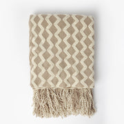 Plaid intrecciato con frangia - 69112-0