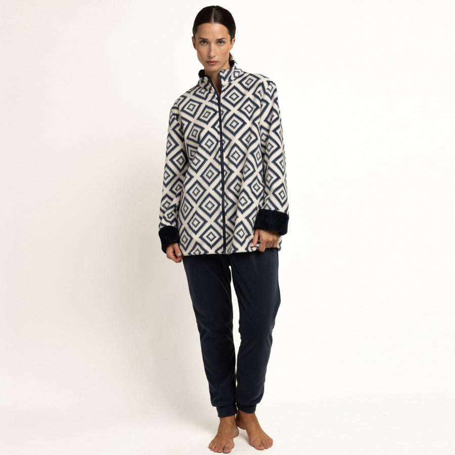 67367-0 - Vestaglia in pile super morbido con zip frontale