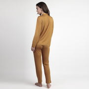 63647-0 - Pigiama in modal con collo in raso aperto avanti