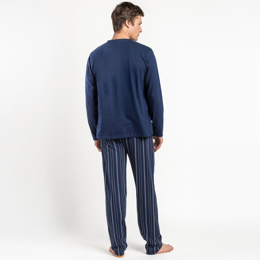 Pigiama uomo manica lunga estivo con abbottonatura serafino - 64799-0
