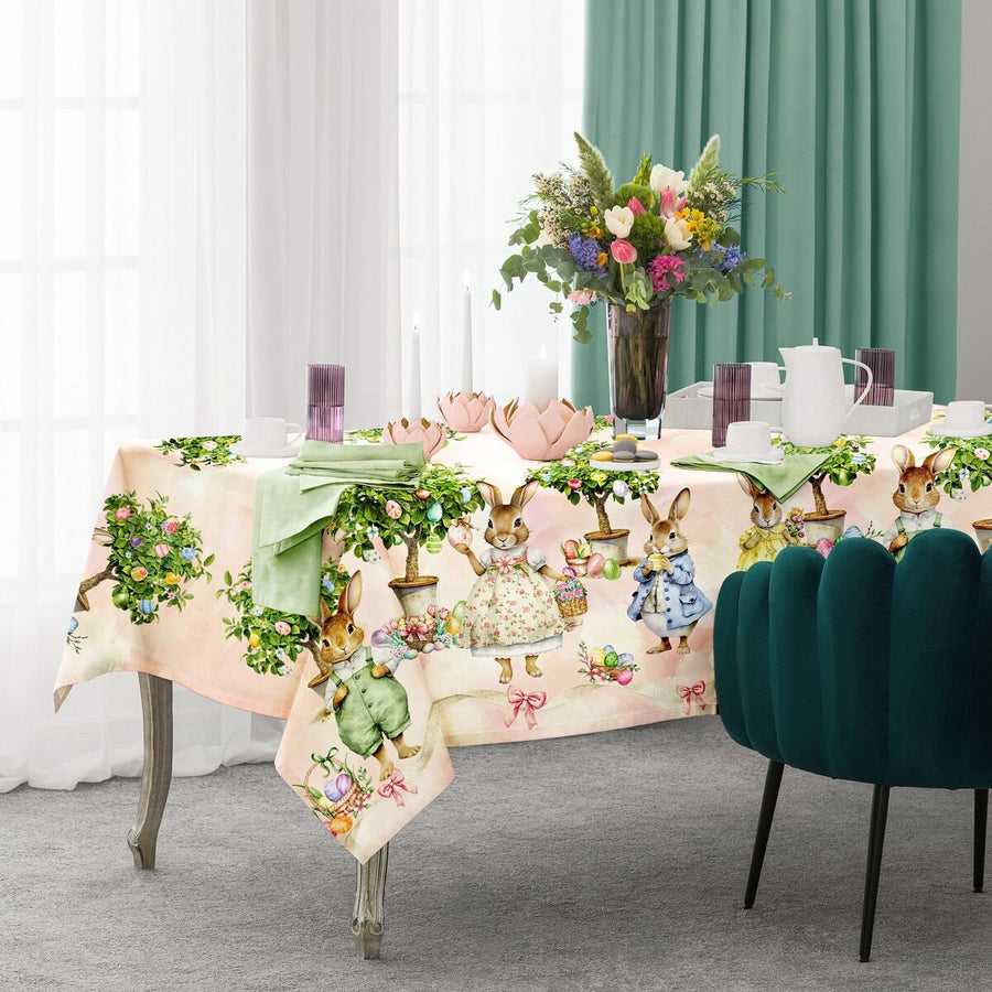 Tovaglia Albero delle uova in cotone con stampa digitale