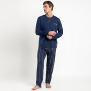 Pigiama uomo manica lunga estivo con abbottonatura serafino - 64799-0