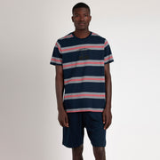 Pigiama Admas uomo corto con maglia mezza manica a righe - 63108-0