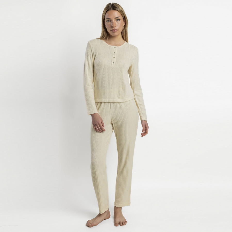 64680-0 - Pigiama a maniche lunghe in maglia