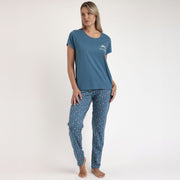 Pigiama donna manica corta con pantalone lungo - 63064-0