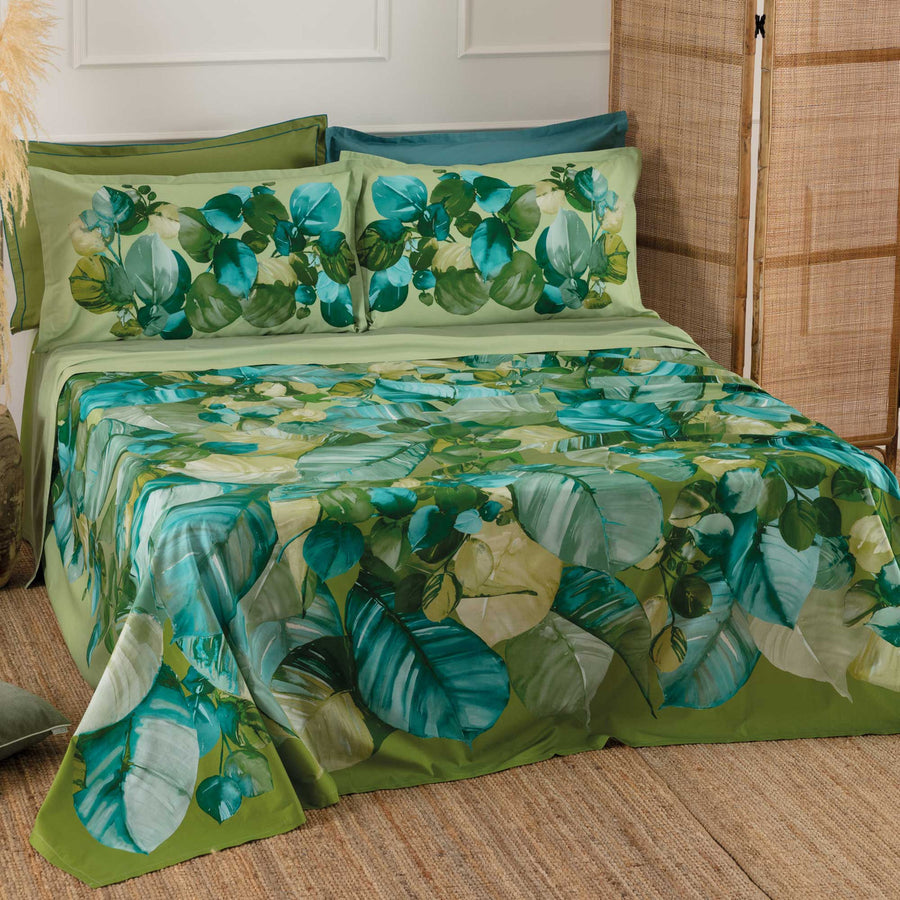 Completo lenzuolo copriletto in percalle di cotone - Equadora completo letto