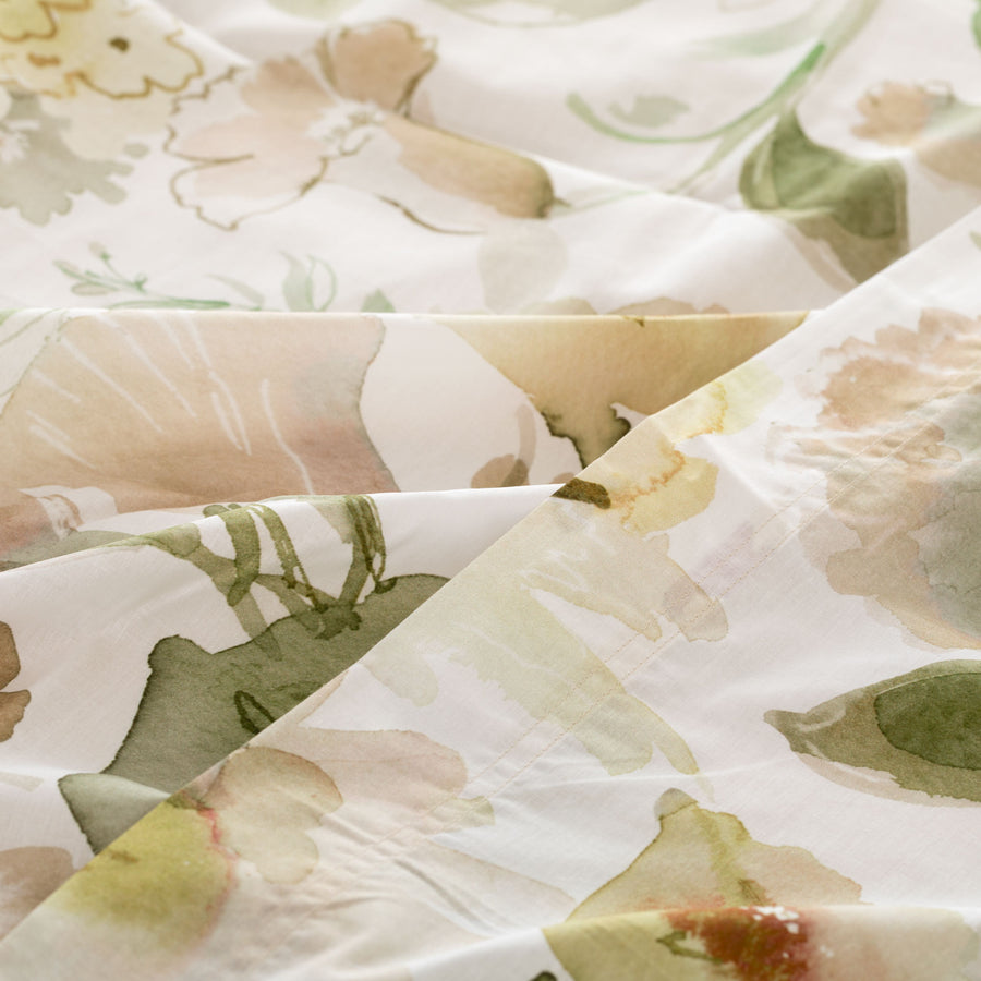 Melika Lenzuolo copriletto in percalle di cotone Matrimoniale