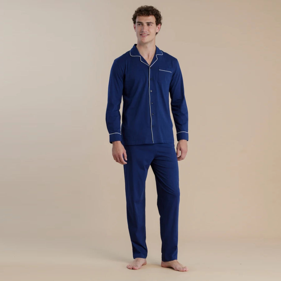 Pigiama uomo aperto avanti manica lunga e pantalone lungo- FC3050AB