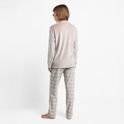 63644-0 - Pigiama in coral scollo a V senza polsini