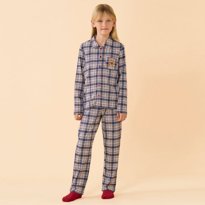 FE2657 TEDDY - Pigiama Kids Natalizio aperto avanti