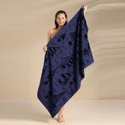 Telo mare in spugna velour con fantasia barche a vela - AE524