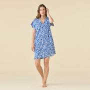 LA3476AB - Camicia 100% cotone manica scesa scollo a V