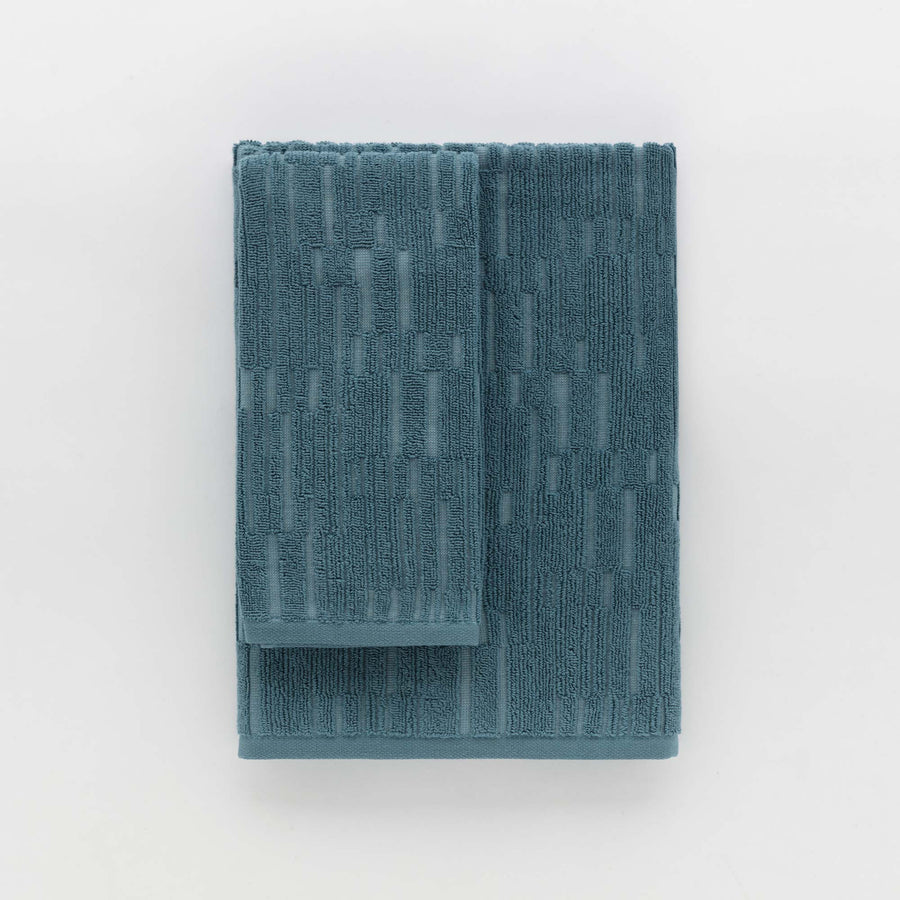 Sorku set 1+1 - Set in spugna jacquard 500gr con disegno a rilievo tinta su tinta