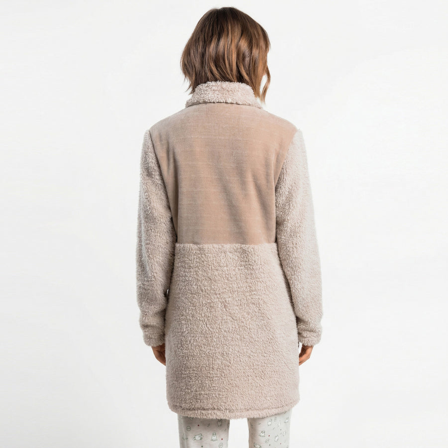 67391-0 - Giacca in coral con zip lunghezza midi