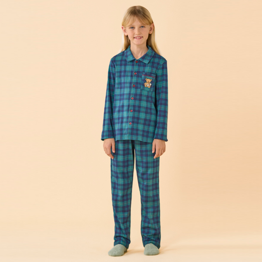 FC2657 TARTAN TEDDY - Pigiama Kids Natalizio aperto avanti