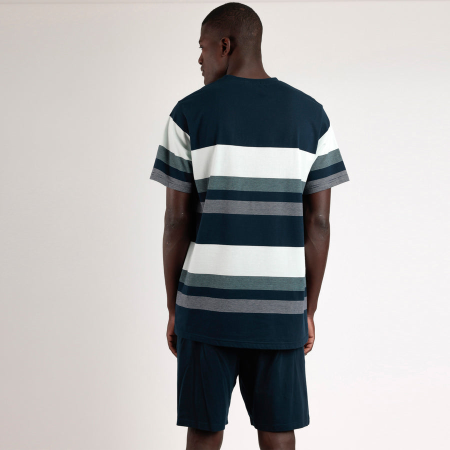 Pigiama Admas mezza manica con maglia mezza manica rigata - 63118-0