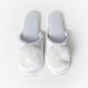 69041-0 - Ciabatte in raso con pompon