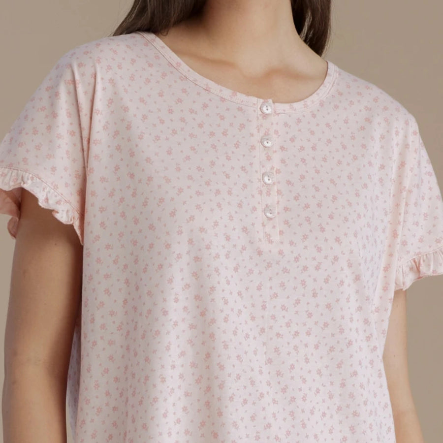 Camicia da notte mezza manica serafino - LA3356AB