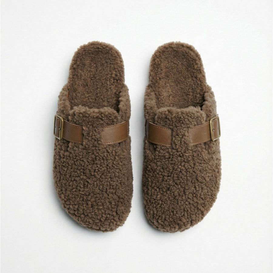 69227-0 - Pantofole da uomo ADMAS in sherpa marrone