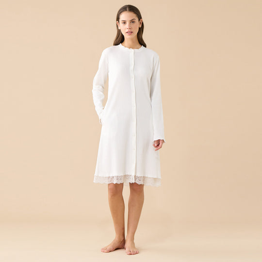 LA3648AB - Camicia da notte in costina a manica lunga