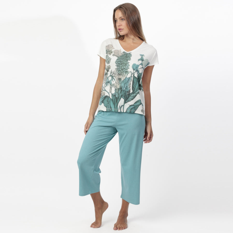 Pigiama mezza manica con pantalone pinocchiettpo - 64054-0