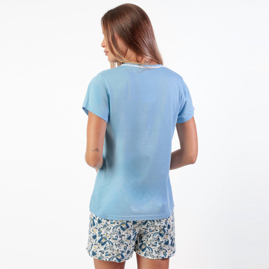 Pigiama pantalone corto e maglia mezza manica - 64043-0
