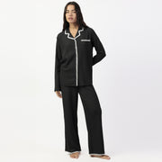 63615-0 - Pigiama aperto avanti stile camicia in mussola