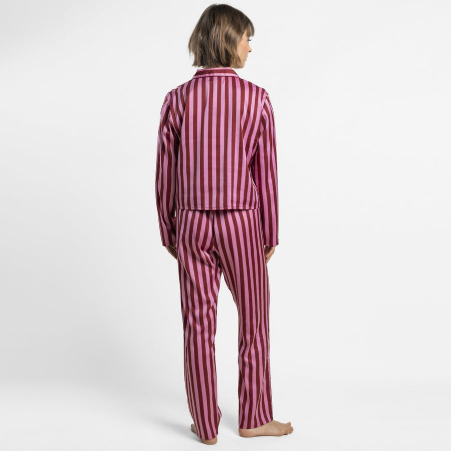 64859-0 - Pigiama da donna a maniche lunghe con motivo a righe