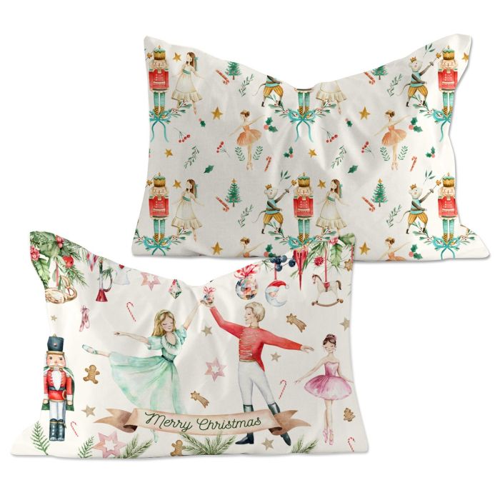 Federe Balletto - Set di 2 Federe Natalizie Digitali Balletto Maestri Cotonieri Home