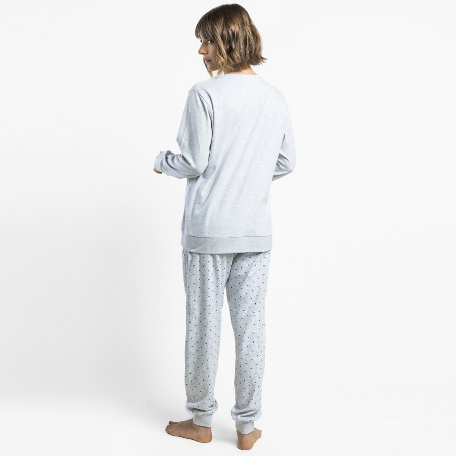 64600-0 - Pigiama caldo cotone Love yourself con polsini