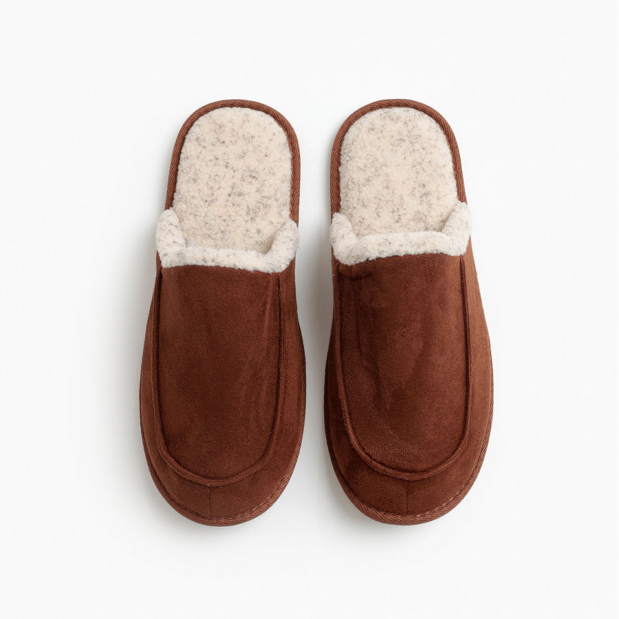 69047-0 - Pantofole da uomo in sherpa marrone