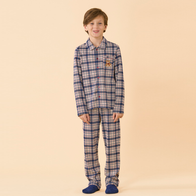 FE2657 TEDDY - Pigiama Kids Natalizio aperto avanti