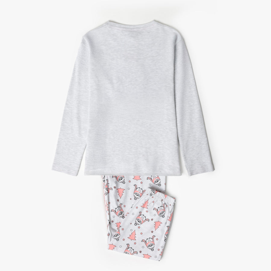 63351-0 - pigiama bimba caldo cotone Gufetto con polsini