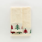 Forest glow - Set Asciugamani  in spugna Jacquard natalizi