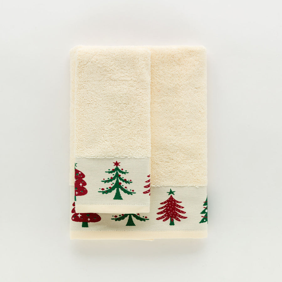 Forest glow - Set Asciugamani  in spugna Jacquard natalizi
