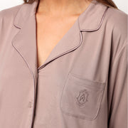 62617-0 - Pigiama in modal aperto avanti con rifiniture in raso