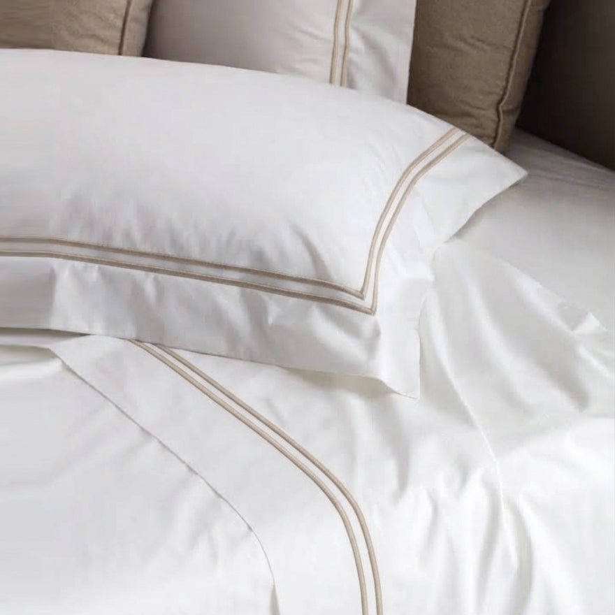 Clarissa Completo letto Matrimoniale con bordo in percalle