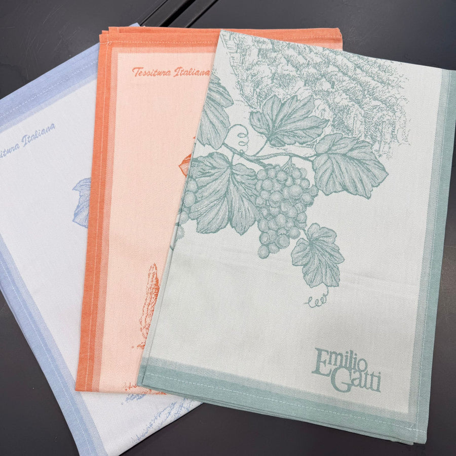 Vigneto Set 3 Strofinacci in 100% cotone tinto in filo Emilio Gatti