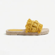 Ciabatta espadrilles con nappine gialle - 18048-0