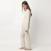 63647-0 - Pigiama in modal con collo in raso aperto avanti