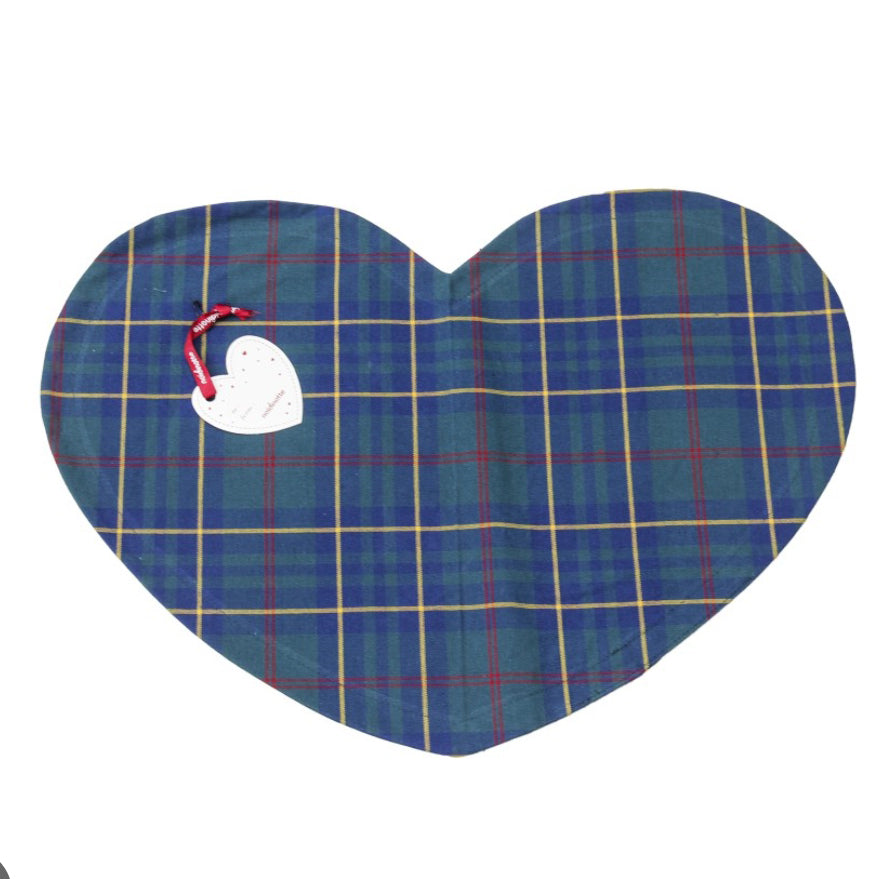 Tovaglietta a forma di cuore in cotone 100% Noidìnotte - TOVAGLIETTA SCOTTISH