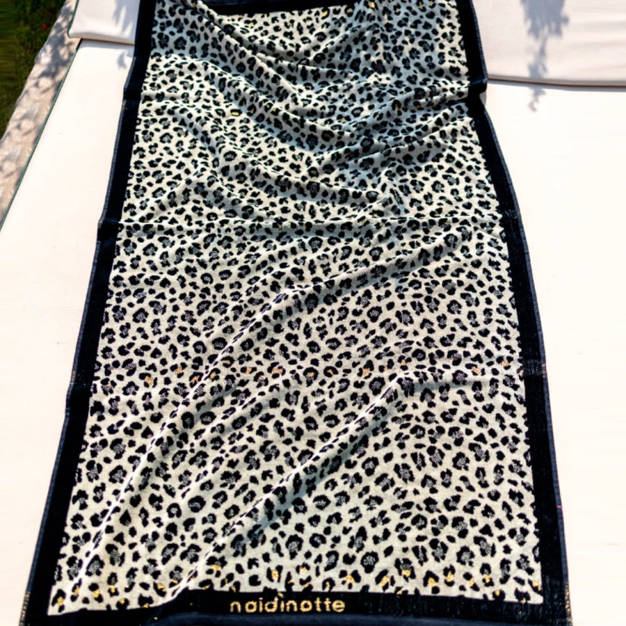 Telo mare in spugna velour con stampa animalier e dettagli glitter -  Telo Mare Velour 451