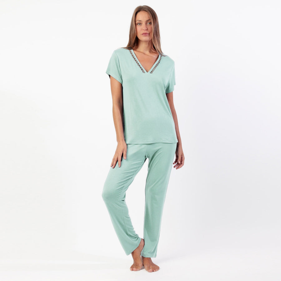 Pigiama Donna mezza manica pantalone lungo in modale - 64106-0